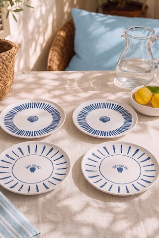 Ocean Muse Nordic Pasta Tabağı 4'lü Pasta & Sunum Tabağı 22 Cm Çok Renkli