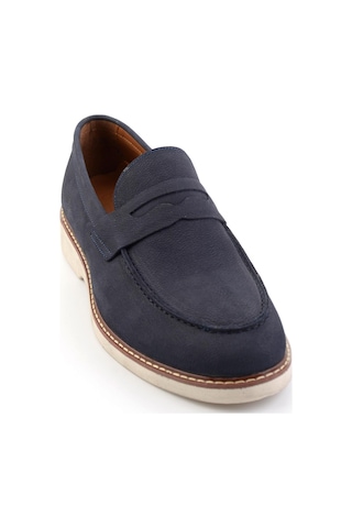 Bambi Lacivert Hakiki Deri Erkek Loafer Ayakkabı E01547010701 Lacivert