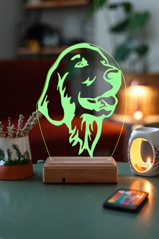 Özel Üretim Dil Çıkartan Köpek Hediyelik 3D Led Gece Lamba