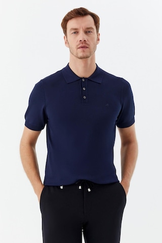 Sabri Özel Erkek Lacivert Normal Kesim Regular Fit Viskon Dokuma Düğmeli Polo Yaka Tişört