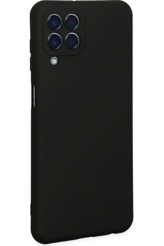 Samsung Galaxy M33 Kılıf Nano İçi Kadife Silikon - Siyah Düz Renkli