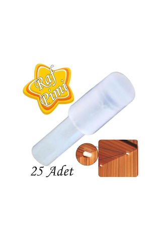 Raf Pimi Plastik Başlı Cam Tutucu Çivisi Mobilya Dolap Pimi Şeffaf 25 Adet