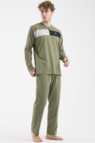 Sementa Blok Detaylı Regular Fit Pijama Takım - Haki Haki