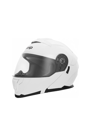 Gp Nero Mks004-Gw Güneş Vizörlü Şeffaf Çene Açılır Motosiklet Kaskı Beyaz