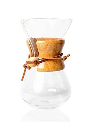 Cam Dripper Kahve Ekipmanı, 600 Ml, 4 Cup Chemex Modeli Çok Renkli