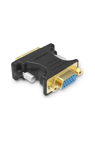 Geeksen Ventıon Dvı-ı 24+5 Erkekden Vga Dişiye Dönüştürücü - 1920x1080 60hz, Altın Kaplama, Siyah - Bilgisayar/projektör Ekran Bağlantısı