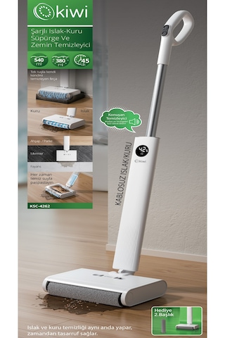 Kiwi KSC-4262 Şarjlı Islak-kuru Süpürge Ve Zemin Temizleyici