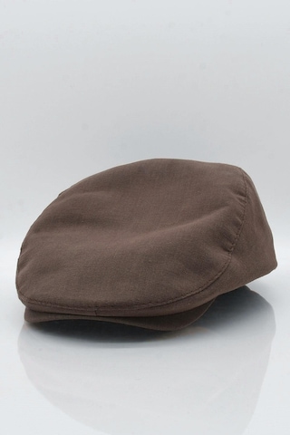 Külah Erkek Kahve Kasket Keten Yazlık Flat Cap Şapka - Standart Kahverengi