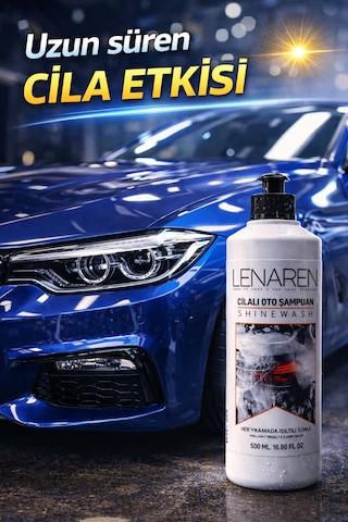 Lenaren Shinewash Cilalı Oto Şampuanı 500 Ml Wash & Wax Parlaklık Veren