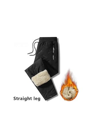 Soğuk Siyah Kış Eşofman Erkekler Peluş Kalın Polar Eşofman Kuzu Yünü Termal Pantolon Rahat Pantolon Su Geçirmez Rüzgar Geçirmez Sıcak Pamuklu Pantolonlar 7xl Soğuk Siyah