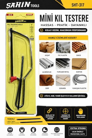 Mini Kıl Testere Kolu Yedekli İnce Metaryeller İçindir Ahşap-plastik-bambu-metal-halat-pvc-karo