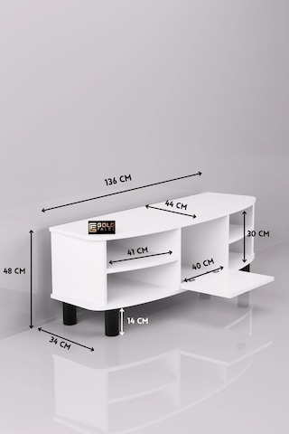 Vienna Tv Sehpası Suntalam Beyaz 136x44 Cm Çok Renkli