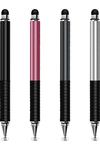 Gajeena Pembe Metal Çift Uçlu Dokunmatik Kalem - Transparan Diskli, Hassas Tıklama, Çizim-ofis-oyun İçin Tüm Kapasitif Ekranlar İçin