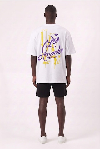 Blow Up Lakers 24 Beyaz Oversize Erkek T-shirt 11243 SİYAH