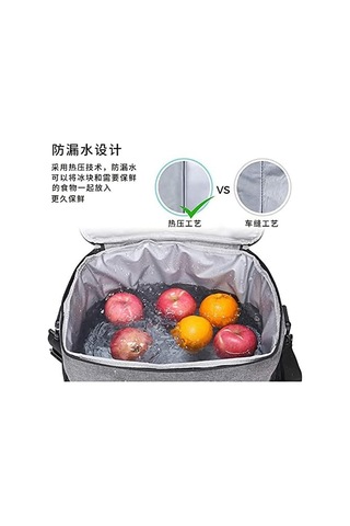 Öğle Yemeği Çantası Kadınlar, Oxford Kumaş, Gris, 5 Bölme, Termal Yalıtılmış, Katlanabilir, Piknik Sırt Çantaları gri Gri