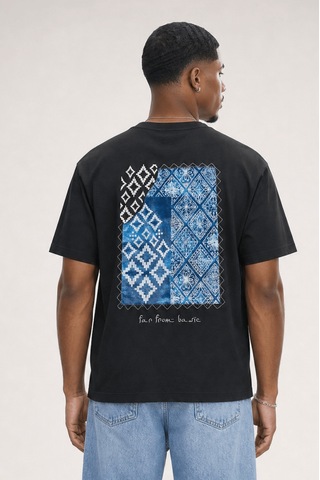 Respire Erkek Ffb Nakış Detaylı Oversize T-shirt Siyah