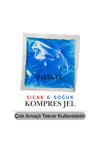Vistart Soğuk Kompres Buz Jeli Cold Packsporcu Buz Torbası Şişlik Giderici 13x13cm 20 Adet