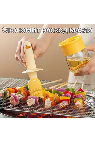 Moveevo Güvenilir Cam Yağlık + Silikon Fırça Seti - Evde Pişirme, Barbekü Ve Fırın İçin Isı Dayanıklı, Yemek Grade Materyal İle 175 Ml Hacimli Ev Aletleri Çok Renkli