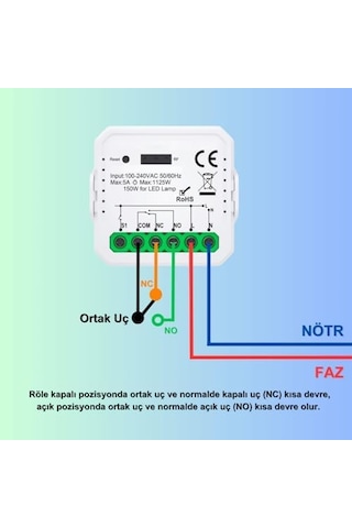 Tuya Mini Zigbee Kuru Kontak Röle Tuya, Smart Life, Home Assistant, Zigbee2mqtt Uyumlu
