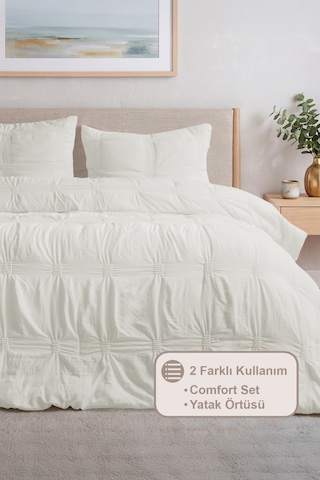 Elart Bianca Tek Kişilik Comfort Set Krem