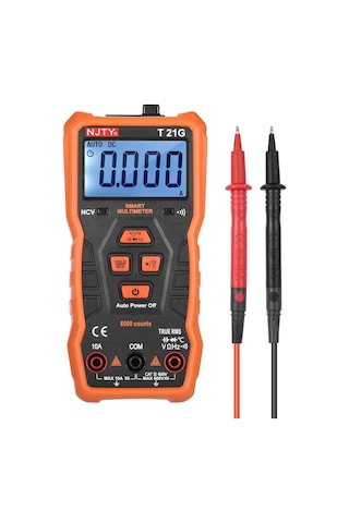 Njty T21g 6000 Sayım Mini Akıllı Gerçek Siyah&turuncu Multimetre