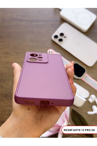 Redmi Note 12 Pro 5g Uyumlu Kamera Korumalı Darbeye Dayanıklı Renk Atmayan Keep Silikon Kılıf Mor