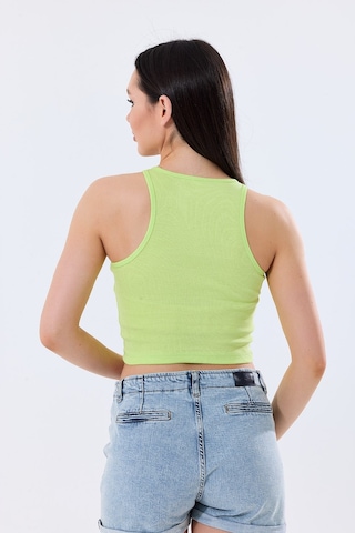 5'li Kadın Pamuklu Likralı Ribana Fitilli Crop Atlet Tişört 27120 Saks Mavi