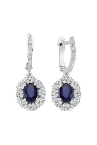 Sirius 0,84 Karat Pırlanta Ve Safir Anturaj Küpe 0823E0022