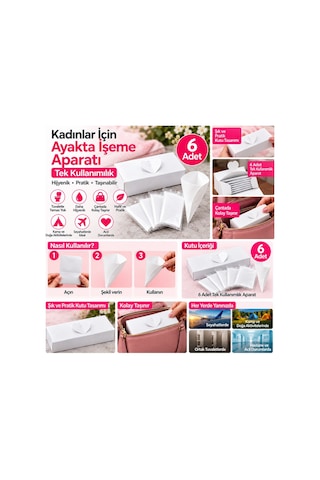 Kadın Ayakta İşeme Aparatı 6'lı Tek Kullanımlık Kadın Pisuvarı, Hijyenik Tuvalet Ve Seyahat Aparatı Beyaz Kutulu
