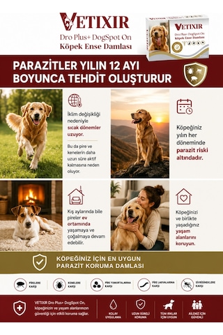 Köpek Bitkisel İç Dış Bit Pire Uzaklaştırıcı Damla Ve Tablet 5 Damla 3 Tablet