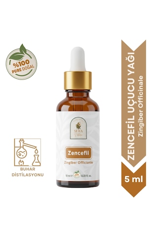 %100 Saf Zencefil Uçucu Yağı 5 Ml - Doğal Aromaterapi Ve Masaj Yağı Zingiber Officinale 5 ML