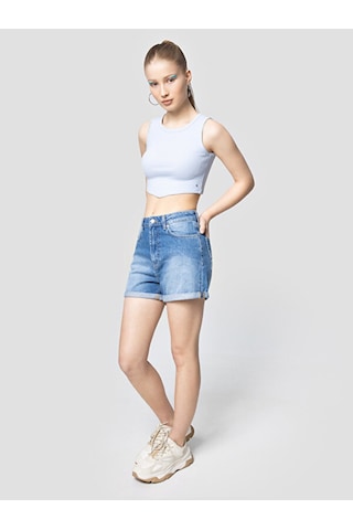 Crop Kadın Atlet Açık Mavi