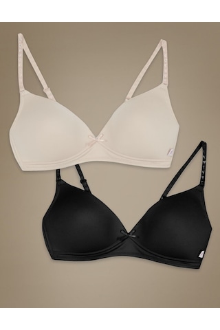 Marks & Spencer 2'li İlk Sütyenim Seti T33009132A Siyah - Bej
