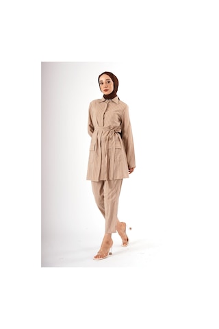 Fatma Sezen Çizgili İkili Takım Çok Renkli