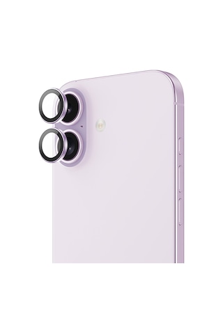 Linktech Apple Uyumlu iPhone 17 Crystal Seri Safir Kamera Lens Mor
