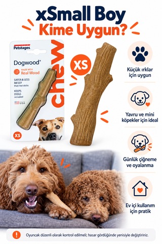 Petstages Dogwood Durable Stick Bitmeyen Kemik Köpek Çiğneme Oyuncağı Xsmall