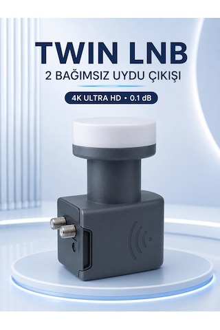 Zenvia Ku Band Twin Lnb Çift Çıkış 4k Ultra Hd Destekli 0.1 Db Uydu Anten Lnb Znv2026