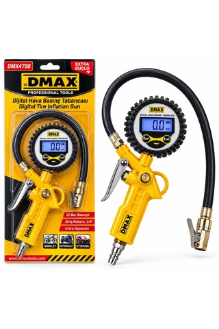 Dijital Hava Ölçme - Lastik Şişirme Tabancası 12 Bar Basınçlı - 1/4 Rekor Dmx-4798 5492