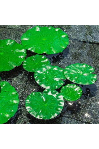 Tenfowee 6 Adet Plastik Su Lotus Yaprağı - 3 Adet 10cm + 3 Adet 15cm - Havuz Akvaryum Bahçe Dekorasyonu - Gerçekçi Görünüm - Kaygan Malzeme