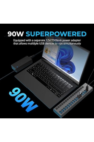 Sabrent Çok Bağlantı Noktalı Usb 3.0 Ve Şarj Hub Hb-u930 16-port