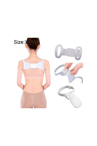 Ayarlanabilir Kadın Sırt Duruşu Düzeltici Omuz Desteği Brace Kemer Sağlık Geri Duruş Kemeri, Boyut: Xl Beyaz