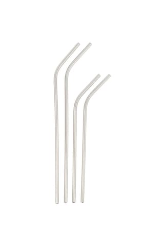 Homyl Yeniden Kullanılabilir Düz Kavisli Metal Paslanmaz Çelik Gümüş