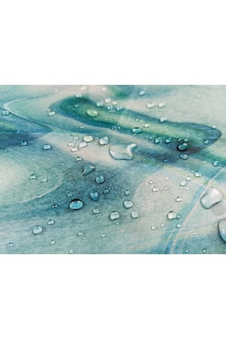 Banyo Duş Perdesi Mermer Desen Yeşil Dijital Baskılı Banyo Perdesi, Tek Kanat C Halkalı-180x200 Cm Yeşil
