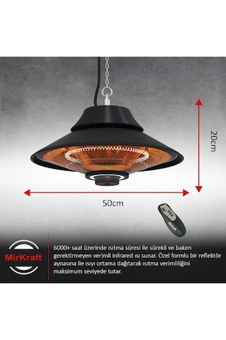 MirKraft Elirg R.C. LED Işıklı Elektrikli Isıtıcı, 2000 W, Uzakt