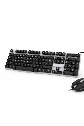 Hx-100 Kablolu Oyuncu Klavye Mouse Seti, Rainbow Led Aydınlatmalı, Türkçe Q, 105 Tuş, 6 Tuşlu Gaming Mouse Optik
