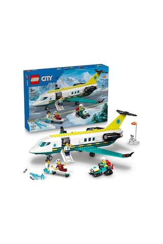 LEGO® City Acil Hava Ambulans Uçağı 60465 - 6 Yaş ve Üzeri Çocuklar için Kar Motosikleti İçeren Oyuncak Yapım Seti (403 Parça)
