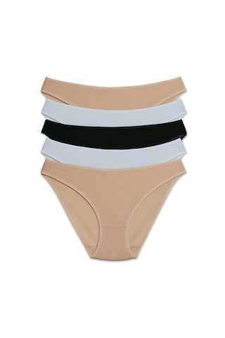 Pierre Cardin Kadın Pamuklu High Leg Brief 5'li Külot Çok Renkli