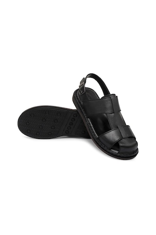 Ducavelli Messina Hakiki Deri Erkek Sandaleti - Hakiki Deri Sandalet - Ortopedik Taban Sandalet - Hafif Deri Sandalet