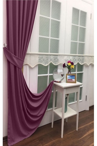 Evdepo Home Deniz Soft Pileli Fon Perde Koyu Lila