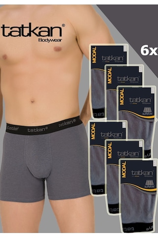 Mataş Tatkan - 6'lı - Penye Modal Erkek Boxershort Gri Mataş Tatkan - 6'lı - Penye Modal Erkek Boxershort Gri